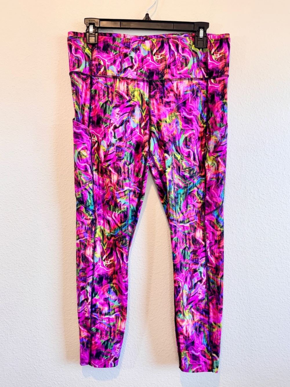 Lululemon Base Pace High Rise Leggings Psychedelic Marble Running Yoga Sz 12 B54 - Picture 2 of 7